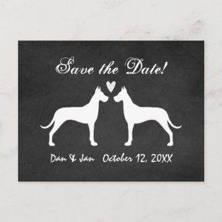 Great Danes Wedding Save the Date Announcement Postcard