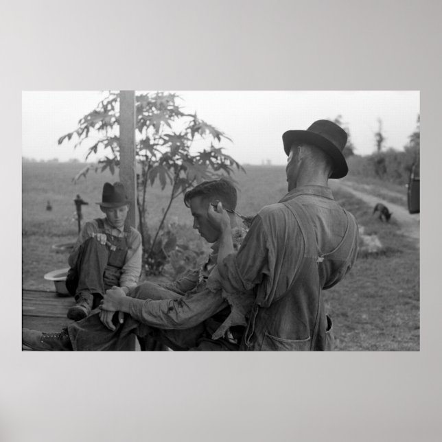 Great Depression Barbershop 1930s Poster (Front)