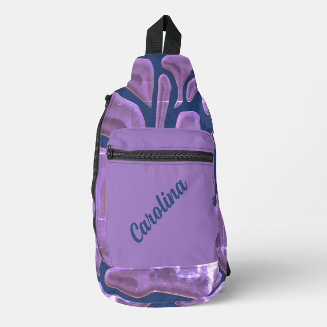 Great design! Abstract style with modern art blue Sling Bag (Front)