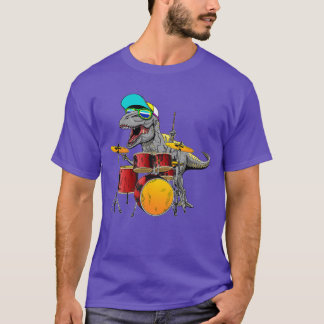 Great Dinosaurs Drums Music Playing re Design Smal T-Shirt