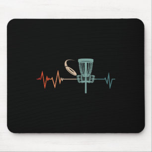 Great Disc Golf Heartbeat Gift Frisbee  Mouse Pad