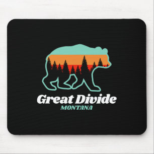 Great Divide Montana Skiing Snowboarding Bear  Mouse Pad