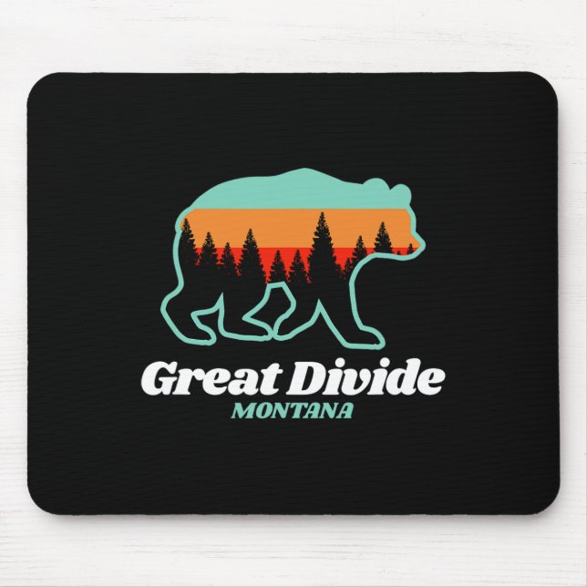 Great Divide Montana Skiing Snowboarding Bear  Mouse Pad (Front)