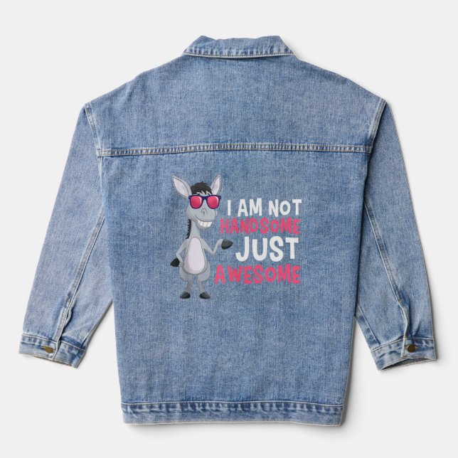 Great Donkey Zoo Animals Farm  Denim Jacket (Back)