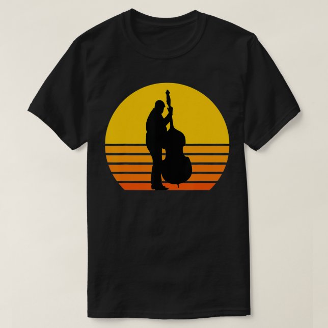 Great Double Bass Silhouette Gift Music  T-Shirt (Design Front)