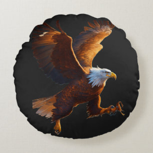 Great Eagle Rider Over the Mongolian Plains – Epic Round Cushion