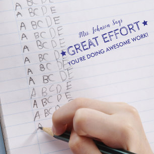 Great Effort Awesome Work Personalised Teachers Self-inking Stamp
