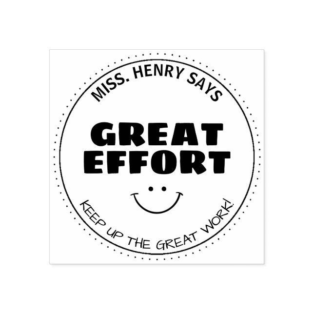 Great Effort | Personalised Teachers Rubber Stamp (Imprint)