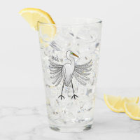 Great egret bird cartoon illustration
