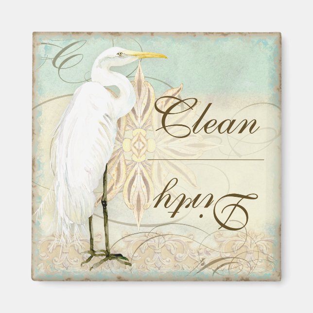 Great Egret Coastal Beach - Dishwasher Magnet (Front)