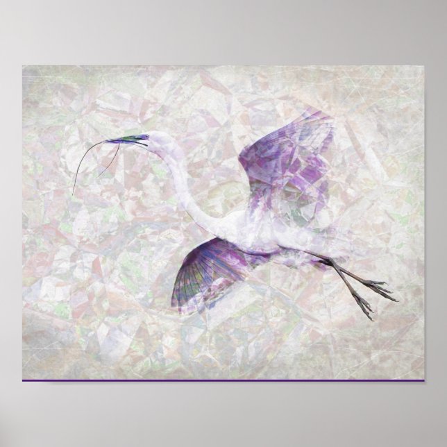 Great Egret Digital Art Poster (Front)