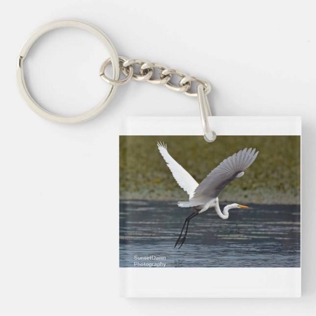 Great Egret Key Ring (Front)
