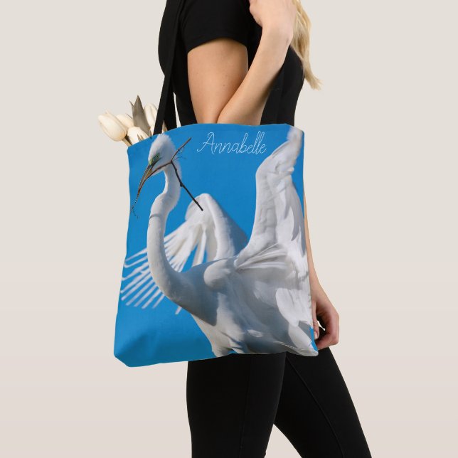 Great Egret Tote Bag (Close Up)