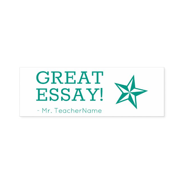 "GREAT ESSAY!" Educator Feedback Rubber Stamp (Design)