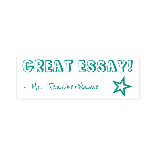 "GREAT ESSAY!" + Instructor Name Rubber Stamp (Design)