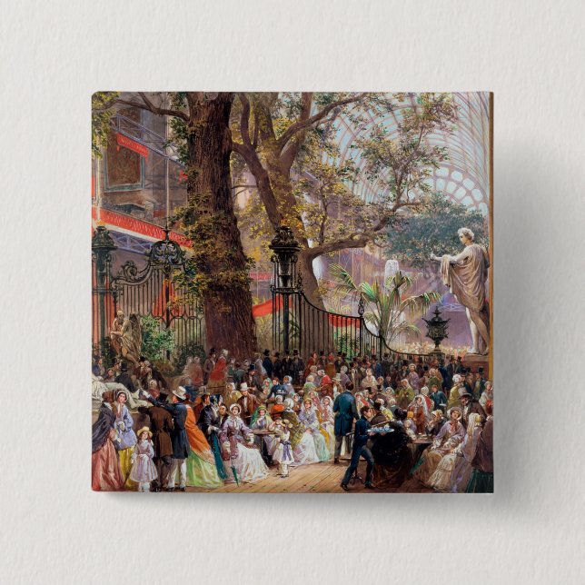 Great Exhibition, 1851: interior 15 Cm Square Badge (Front)