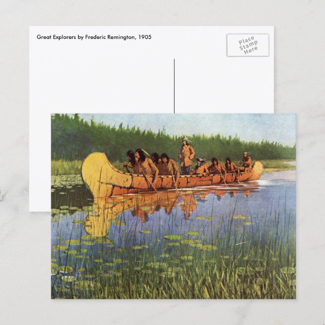 Great Explorers by Remington, Vintage Pioneers Postcard (Front/Back)