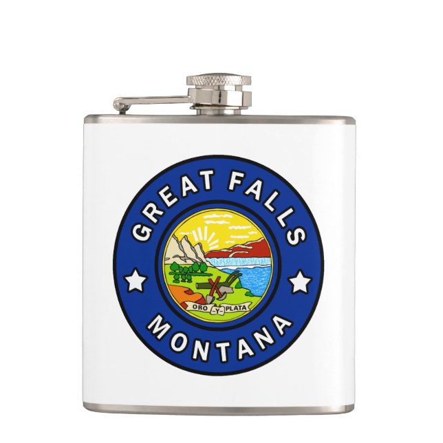 Great Falls Montana Hip Flask (Front)