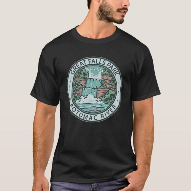 Great Falls Park Virginia Badge Vintage T-Shirt (Front)