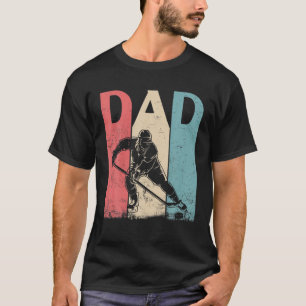 Great Father Day Men Funny Dad Papa Daddy Hockey L T-Shirt