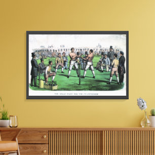 Great Fight for the Championship, Vintage Boxing Canvas Print