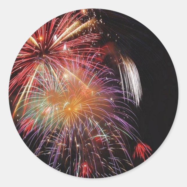 Great Fireworks Night Classic Round Sticker (Front)