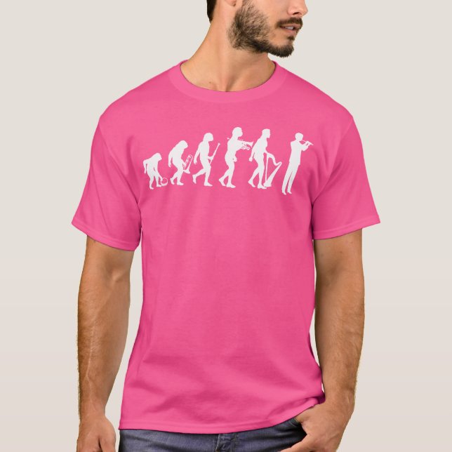 Great Flute Player Evolution Gift Flute T-Shirt (Front)