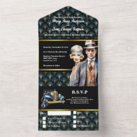 Great Gatsby art deco 1920's bride groom wedding