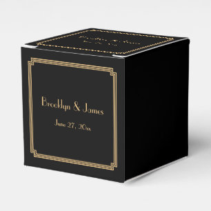 Great Gatsby Art Deco Black Wedding Favour Boxes