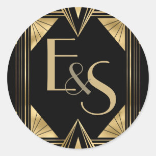 Great Gatsby art deco elegant wedding Sticker