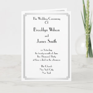Great Gatsby Art Deco Silver Wedding Programs Programme