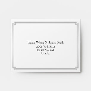Great Gatsby Art Deco Silver Wedding RSVP Envelope