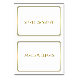 Great Gatsby Art Deco White Place Setting Cards
