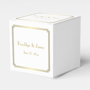 Great Gatsby Art Deco White Wedding Favour Boxes