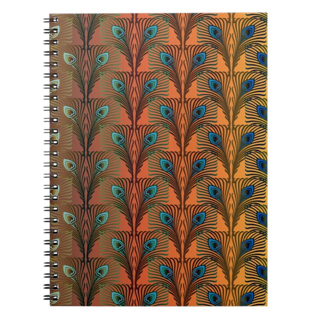 Great Gatsby Feathers art deco design Notebook (Front)