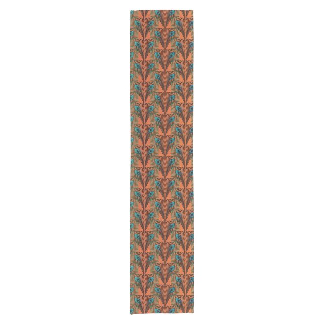 Great Gatsby Feathers art deco design Short Table Runner (Front)