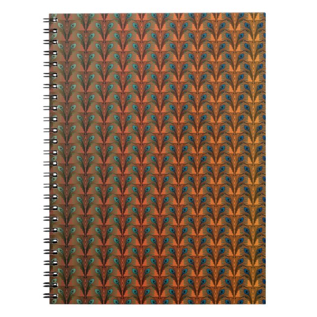 Great Gatsby Feathers art deco design Spiral Notebook (Front)