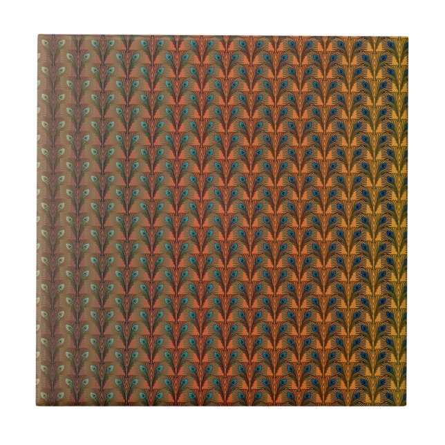 Great Gatsby Feathers art deco design Tile (Front)