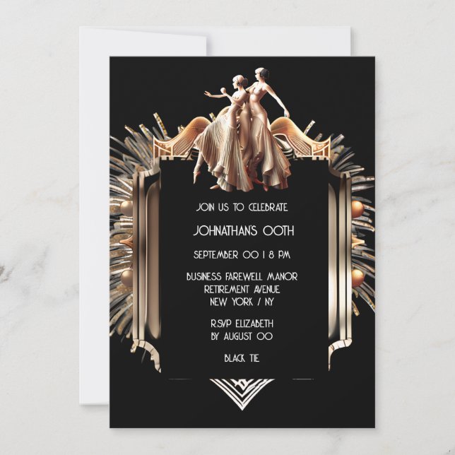 Great Gatsby flapper girls 1920's theme party Invitation (Front)