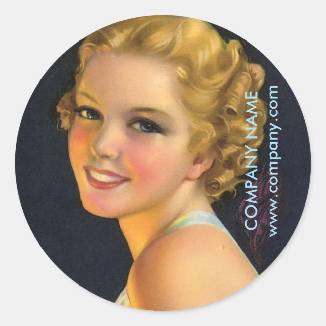 great gatsby girl makeup hair stylist photographer classic round sticker (Front)