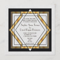 Great Gatsby Gold White Art Deco Wedding