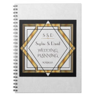 Great Gatsby Gold White Art Deco Wedding Planner