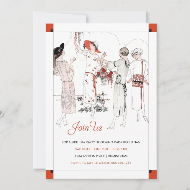 Great Gatsby inspired invitation (Front)