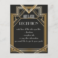 Great Gatsby inspired Reception or directions card