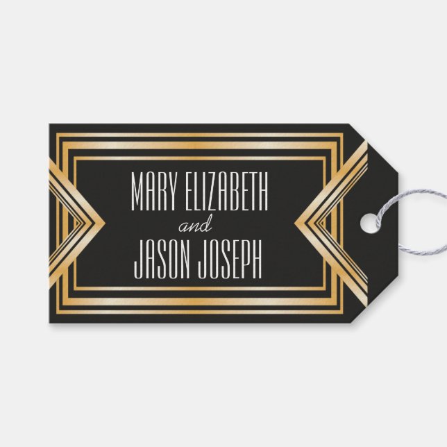 Great Gatsby inspired wedding favours tag (Front (Horizontal))