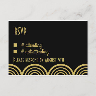 Great Gatsby Themed Wedding Reply Card