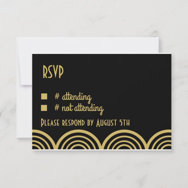 Great Gatsby Themed Wedding Reply Card (Front)