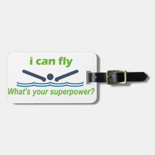 Great gift for the butterfly stroke swimmer! luggage tag