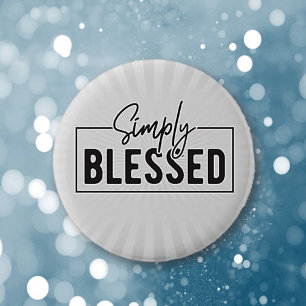 Great Gift! Simply Blessed Faith Based  6 Cm Round Badge