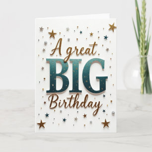 Great Gold Glitter Birthday Card